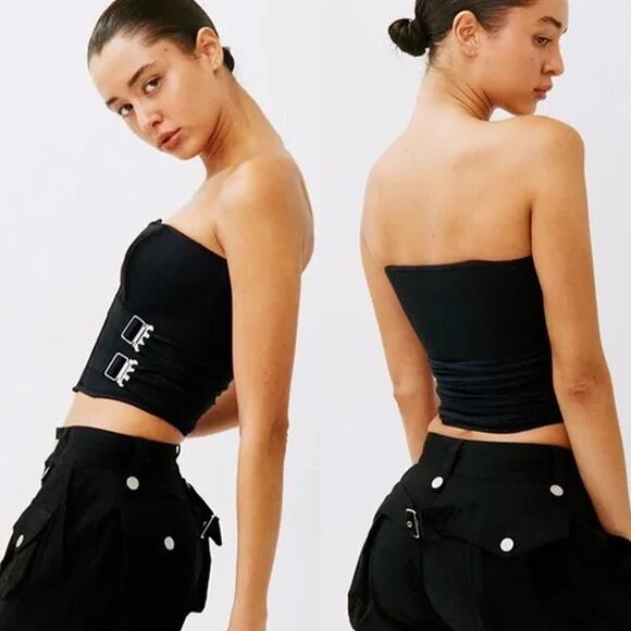 WITH JEAN NWT Fasten Corset Top in Black Size M - Picture 7 of 16